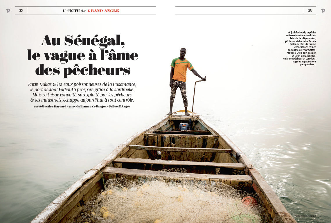 Pêcheur sénégalais sur sa barque